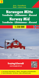 Norwegen Mitte - Trondheim - Lillehammer - Alesund, Autokarte 1:250.000 - Freytag-Berndt und Artaria KG