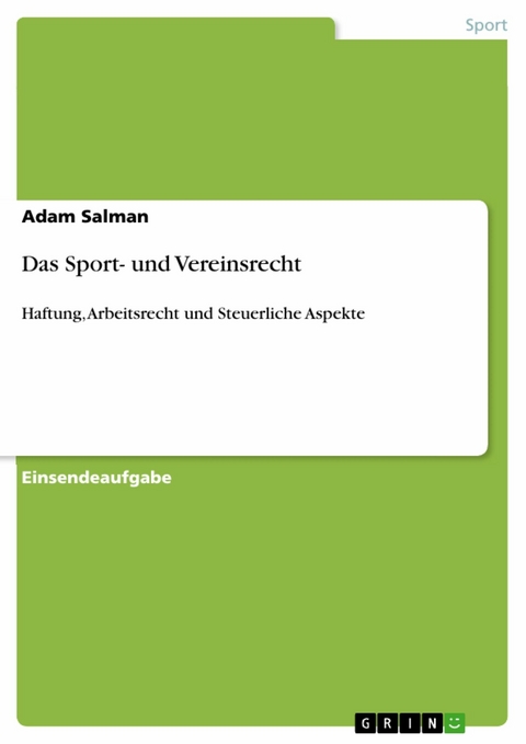 Das Sport- und Vereinsrecht - Adam Salman