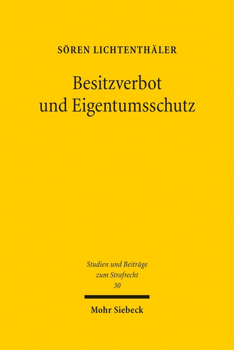 Besitzverbot und Eigentumsschutz -  Sören Lichtenthäler