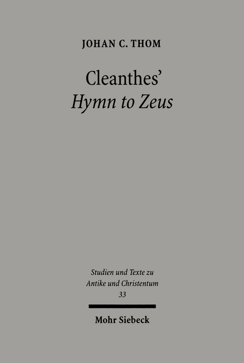 Cleanthes' Hymn to Zeus -  Johan C. Thom