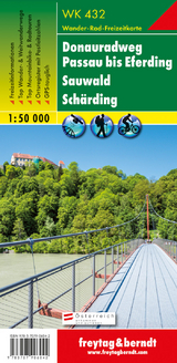 WK 432 Donauradweg Passau bis Eferding - Sauwald - Schärding, Wanderkarte 1:50.000 - 