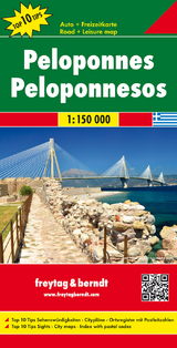 Peloponnes, Autokarte 1:150.000, Top 10 Tips - 