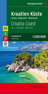 Kroatien Küste, Istrien - Dalmatien - Dubrovnik, Autokarte 1:200.000 - Freytag-Berndt und Artaria KG