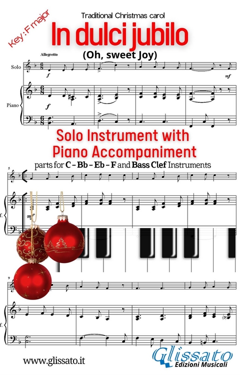 In dulci Jubilo (in F) for solo instrument w/ piano - Traditional Christmas Carol