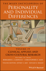 Wiley Encyclopedia of Personality and Individual Differences, Clinical, Applied, and Cross-Cultural Research - 