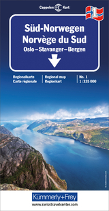 Süd-Norwegen Nr. 01 Regionalkarte Norwegen 1:335 000