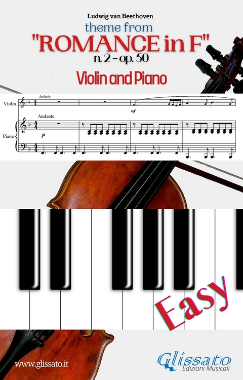 Theme from "Romance in F" Easy Violin & Piano - Ludwig Van Beethoven