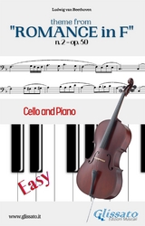 Theme from "Romance in F" Easy for Cello and Piano - Ludwig Van Beethoven