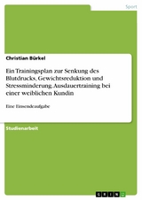 Ein Trainingsplan zur Senkung des Blutdrucks, Gewichtsreduktion und Stressminderung. Ausdauertraining bei einer weiblichen Kundin - Christian Bürkel