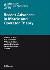 Recent Advances in Matrix and Operator Theory - 