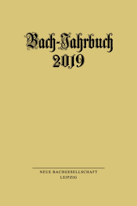 Bach-Jahrbuch 2019 - 