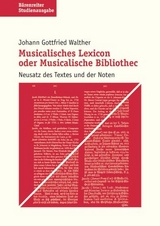 Musicalisches Lexicon oder Musicalische Bibliothec - Johann G Walther