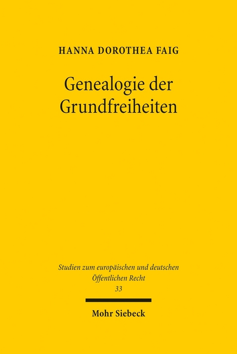 Genealogie der Grundfreiheiten -  Hanna Dorothea Faig