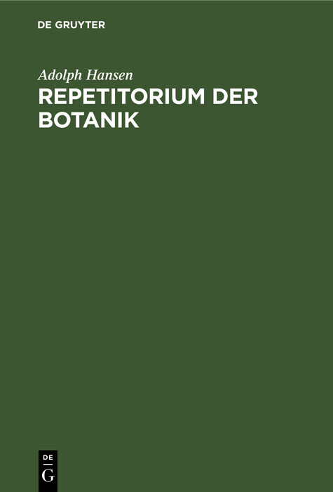 Repetitorium der Botanik - Adolph Hansen