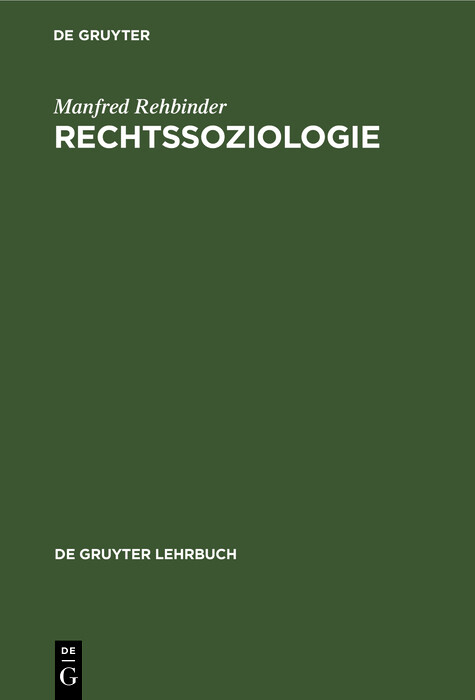 Rechtssoziologie - Manfred Rehbinder