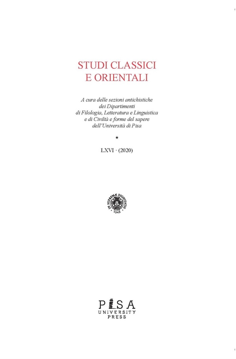 Studi Classici e Orientali LXVI 2020 -  AA.Vv.