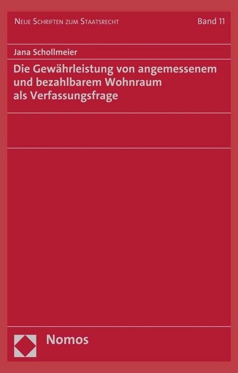 Die Gewährleistung von angemessenem und bezahlbarem Wohnraum als Verfassungsfrage - Jana Schollmeier