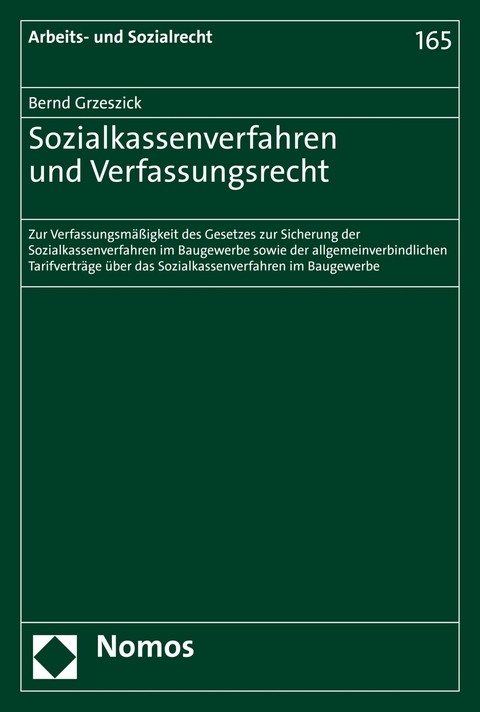 Sozialkassenverfahren und Verfassungsrecht - Bernd Grzeszick