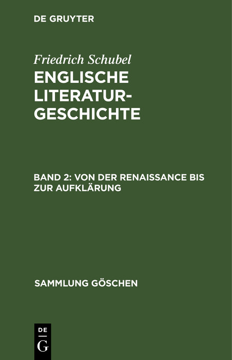 Von der Renaissance bis zur Aufklärung -  Friedrich Schubel