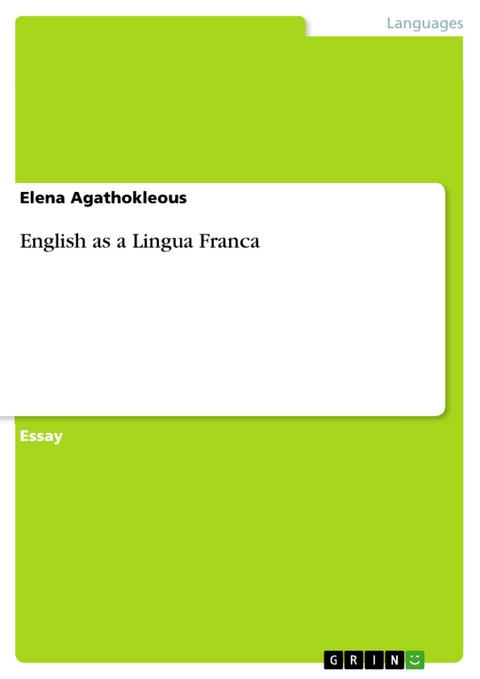 English as a Lingua Franca - Elena Agathokleous