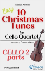 Cello 2 part of "10 Christmas Tunes for Cello Quartet" - Adolphe Adam, Christmas Carols, Lewis H. Redner, John Henry Hopkins Jr., Benjamin Russell Hanby