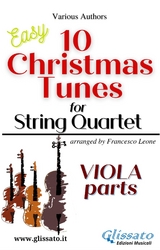 Viola part of "10 Christmas Tunes" for String Quartet - Adolphe Adam, Christmas Carols, Lewis H. Redner, John Henry Hopkins Jr., Benjamin Russell Hanby