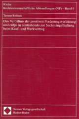 Das Verhältnis der positiven Forderungsverletzung und culpa in contrahendo zur Sachmängelhaftung beim Kauf- und Werkvertrag