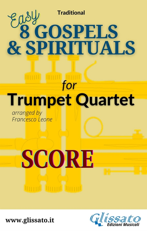 Trumpet quartet sheet music "8 Gospels & Spirituals" score - American Traditional