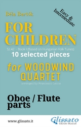 Flute/Oboe part of "For Children" by Bartók for Woodwind Quartet - Béla Bartók