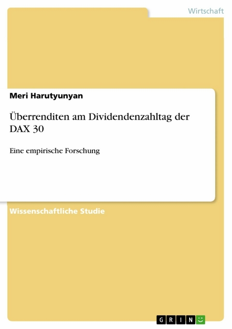 Überrenditen am Dividendenzahltag der DAX 30 - Meri Harutyunyan