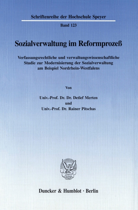 Sozialverwaltung im Reformprozeß. -  Rainer Pitschas