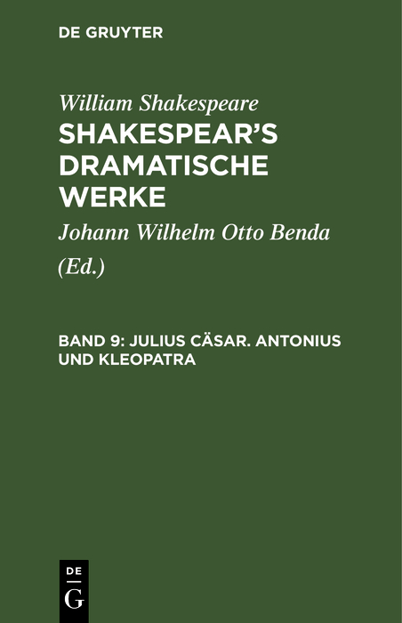 Julius Cäsar. Antonius und Kleopatra - William Shakespeare