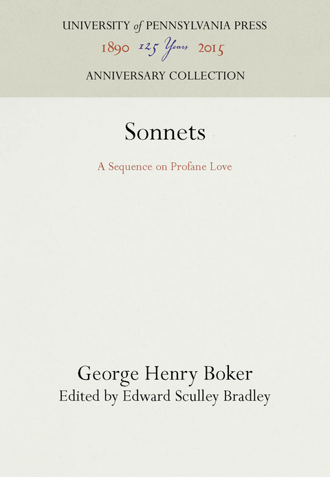 Sonnets -  George Henry Boker