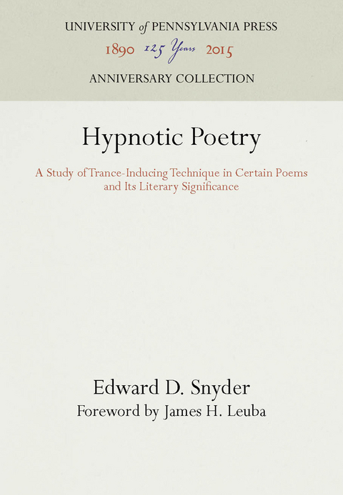 Hypnotic Poetry -  Edward D. Snyder