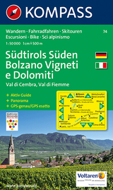 KOMPASS Wanderkarte Südtirols Süden - Bolzano Vigneti e Dolomiti - Val di Cembra - Val di Fiemme - KOMPASS-Karten GmbH