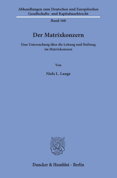 Der Matrixkonzern. -  Niels L. Lange