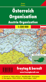 Österreich Organisation, 1:500.000, Poster metallbestäbt - 