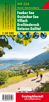 WK 224 Faaker See - Ossiacher See - Villach - Dreiländereck - Unteres Gailtal, Wanderkarte 1:50.000