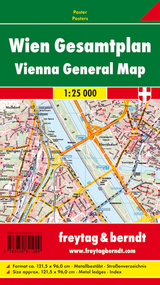 Wien Gesamtplan, 1:25.000, Poster metallbestäbt - 