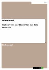 Sachenrecht. Eine Hausarbeit aus dem Zivilrecht - Julia Dziwniel