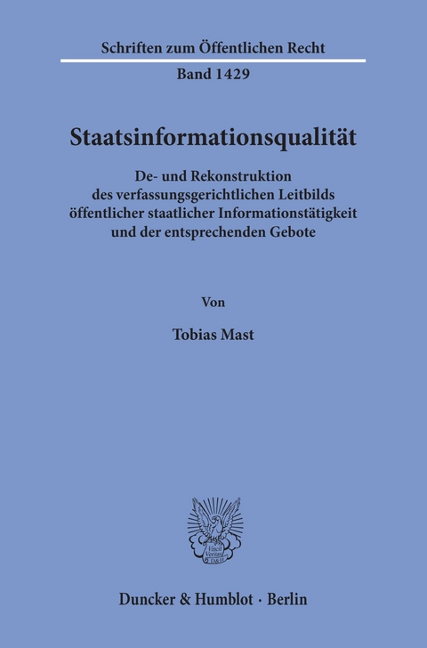 Staatsinformationsqualität. -  Tobias Mast