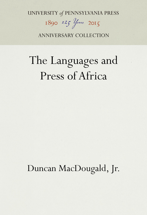 Languages and Press of Africa -  Jr. Duncan MacDougald