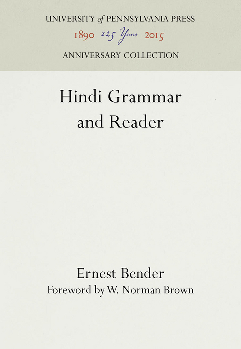 Hindi Grammar and Reader -  Ernest Bender