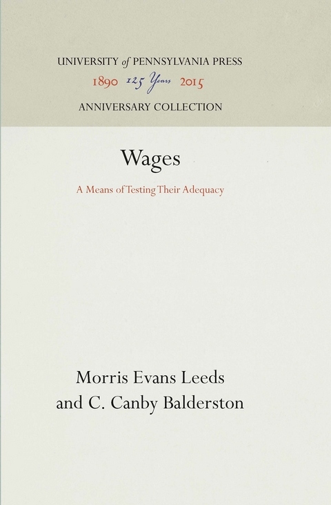 Wages - Morris Evans Leeds, C. Canby Balderston