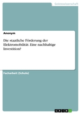 Die staatliche Förderung der Elektromobilität. Eine nachhaltige Investition?