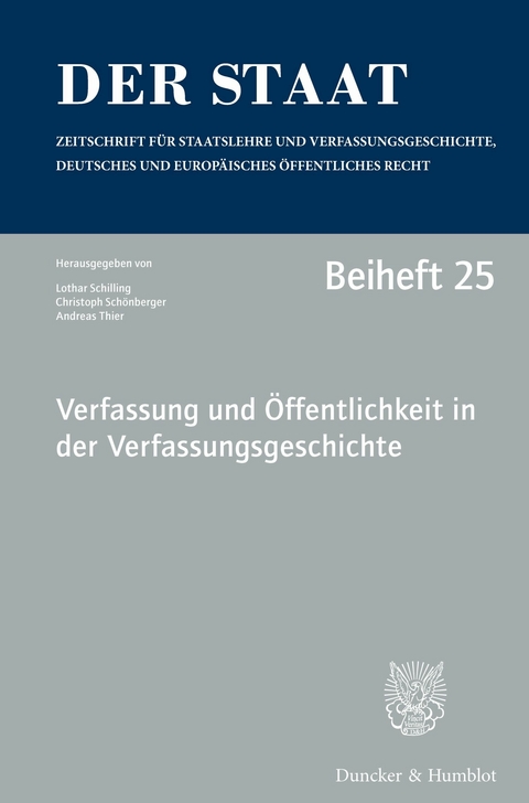 Verfassung und Öffentlichkeit in der Verfassungsgeschichte. - 