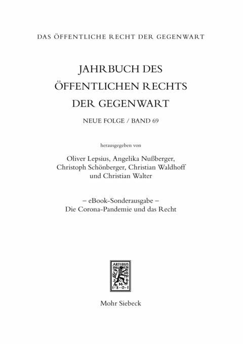 Jahrbuch des öffentlichen Rechts der Gegenwart. Neue Folge - 