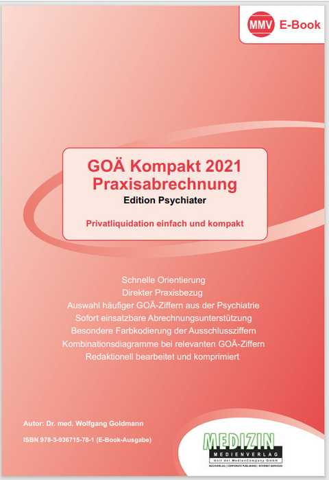 GOÄ Kompakt 2021 Psychiater -  Dr. Wolfgang Goldmann