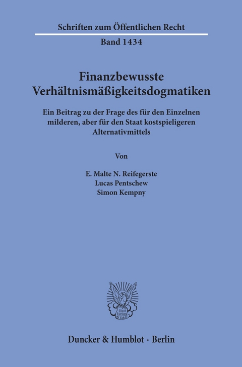 Finanzbewusste Verhältnismäßigkeitsdogmatiken. -  Simon Kempny