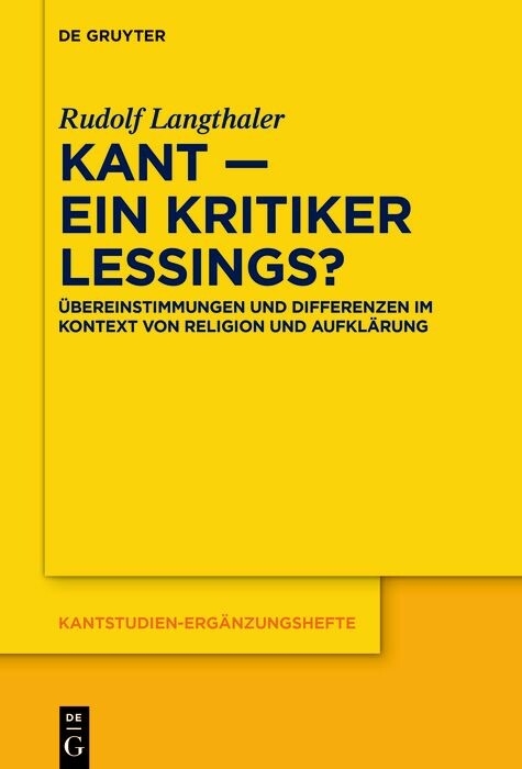 Kant - ein Kritiker Lessings? -  Rudolf Langthaler